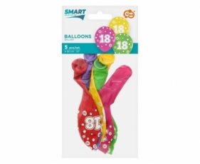 Balony liczba 18 urodziny 30cm 5szt