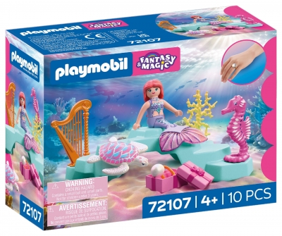 <img src='https://webimage.pl/pics/335/1/d4008789721075.jpg' style='height:440px' /> Playmobil Syrenka z prezentem 72107