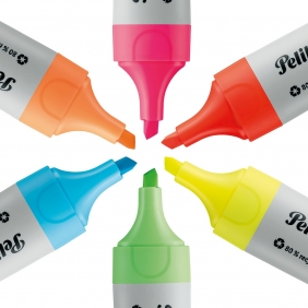 Zakreślacze Pelikan 490, 6 kolorów - Eco Neon