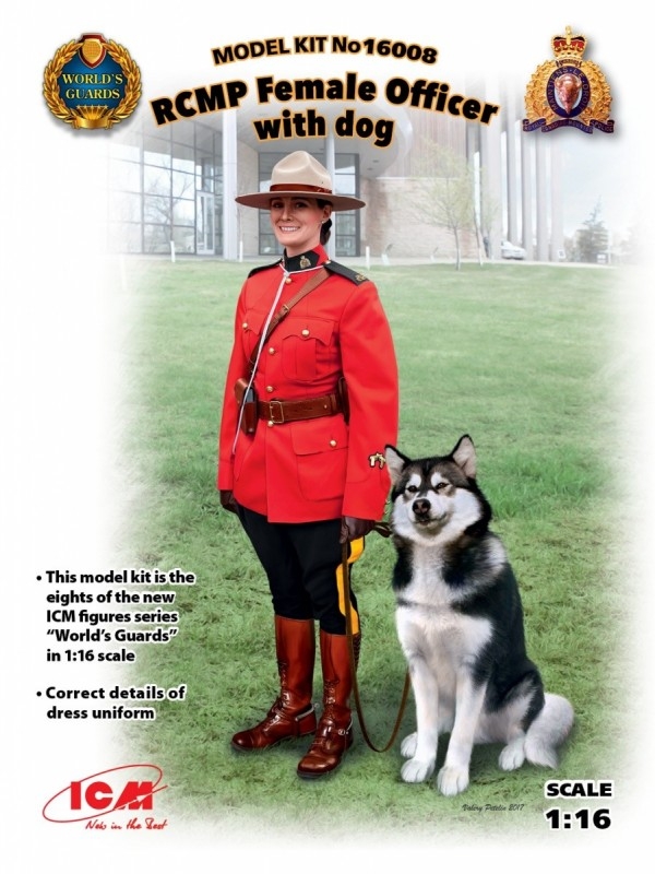 1/16 RCMP Female Officer with dog (16008)