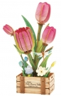 Drewniane kwiatki 3D - Tulipany, 75el.