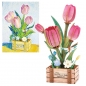 Drewniane kwiatki 3D - Tulipany, 75el.