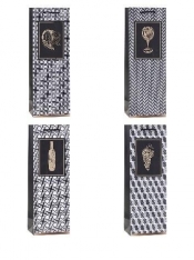 Torebka ozdobna na butelkę 12x36x9cm mix ROZETTE