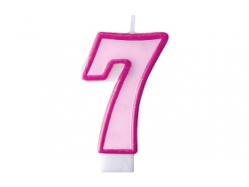 Świeczka urodzinowa Partydeco Cyferka 7 w kolorze różowym 7 centymetrów (SCU1-7-006)