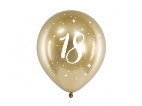Balony Gloss 18-stka złote 30cm 6szt