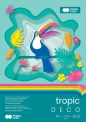 Happy Color, Blok Hobby Deco Tropic 170 g/m2, A4/20 ark., 5 kolorów