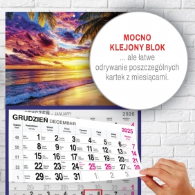 Kalendarz trójdzielny mały - Plaża