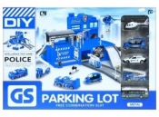 Parking i metalowe akcesoria policja