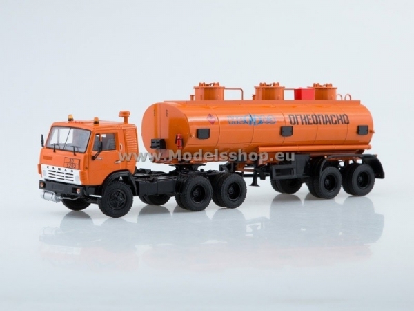 KAMAZ-54112 Tractor Truck with Tanker Semitrailer NEFAZ-96742 (orange) (SSM7033)