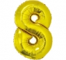 Balon foliowy cyfra 8 złota, 85cm