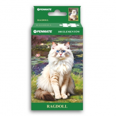 <img src='https://webimage.pl/pics/338/7/d5906910837338.jpg' style='height:440px' /> Puzzle mini 108 elementów Penmate Elegant Cat Rag Doll