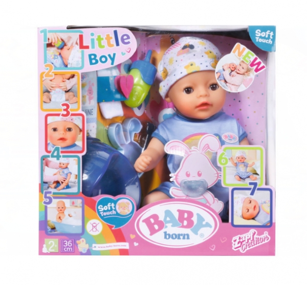 Baby Born: Lalka interaktywna Soft Touch 36 cm - chłopiec (827338)