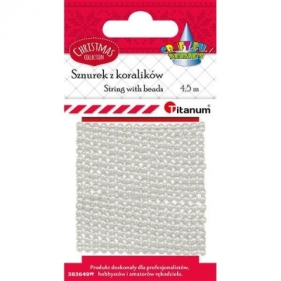 Sznurek z koralików biały (412438)