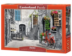 Puzzle Charming Alley with Red Bicycle 500