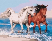 Malowanie po numerach - Konie na wybrzeżu 40x50cm