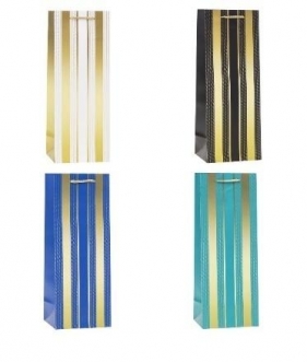 Torebka ozdobna na butelkę 12x36x9cm mix ROZETTE