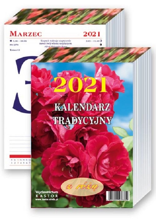 Kalendarz 2021 - Kalendarz tradycyjny z różą zdzierak 
