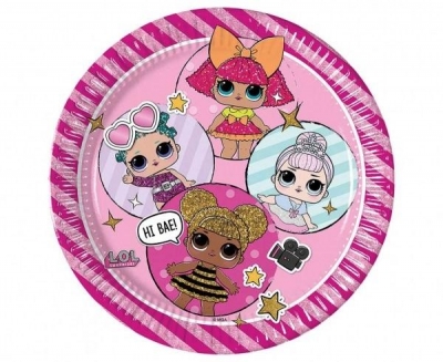 <img src='https://webimage.pl/pics/340/4/d5201184934340.jpg' style='height:440px' /> Talerzyki papierowe LOL Glitterati 23cm 8szt