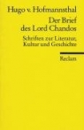 Der Brief des Lord Chandos Hugo von Hofmannsthal