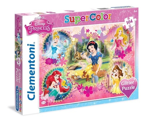 Puzzle SuperColor Glitter Księżniczki 104 (20134)