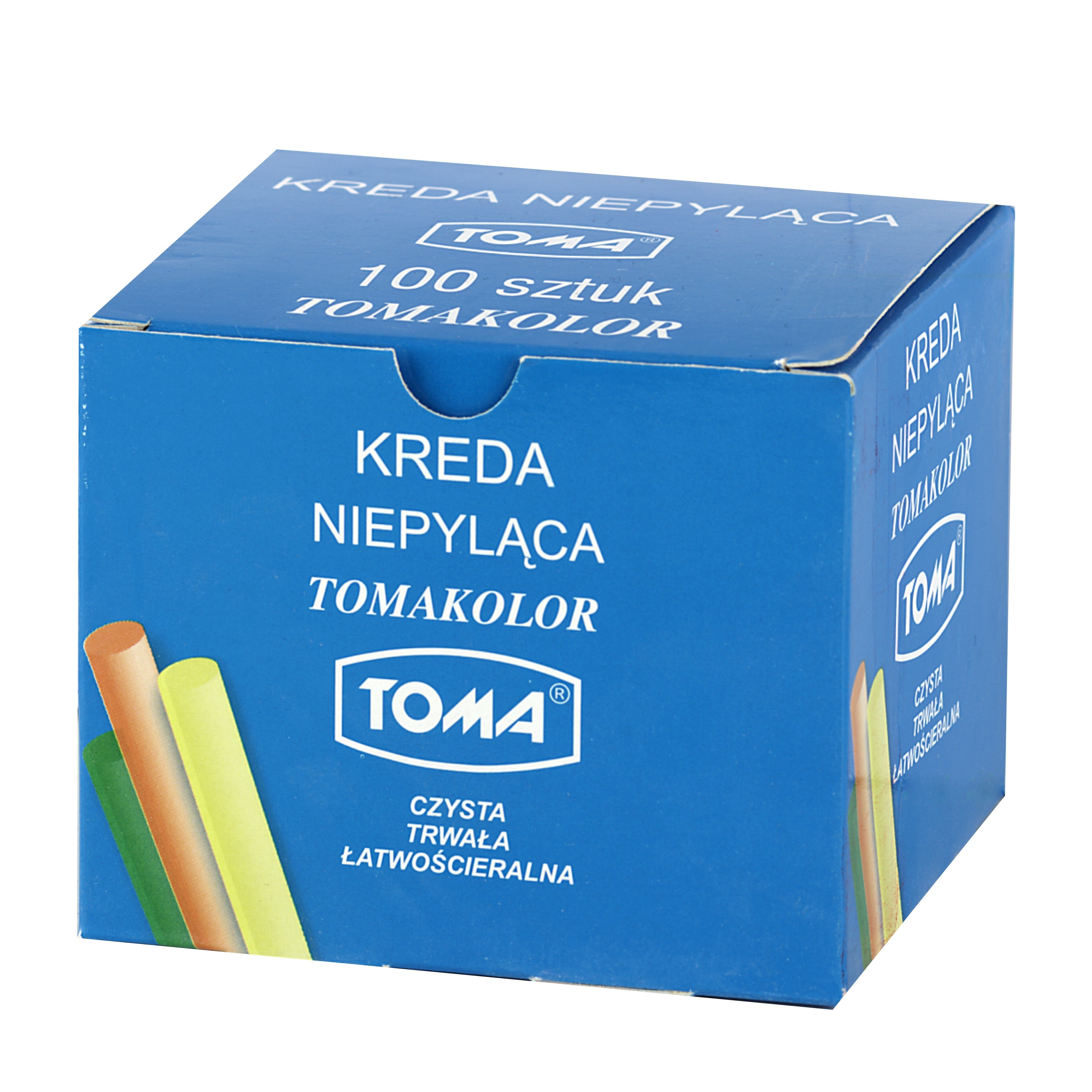 Kreda niepyląca Toma, 100 szt. - kolorowa