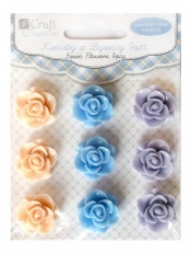 KWIATY Z ZYWICY SAMOPRZYLEPNE 20 MM 9 SZT PASTEL MOUSSE BPZ-