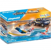 Playmobil, Family Fun: Pickup z łodzią motorową (70534)