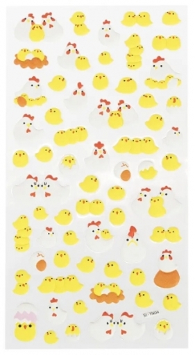 Naklejki Wielkanocne 3D kurczaczki