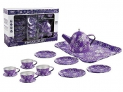 Komplet do herbaty metalowy kwiaty 15el