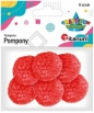 Pompony włóczkowe, 6 szt. 3cm - czerwone