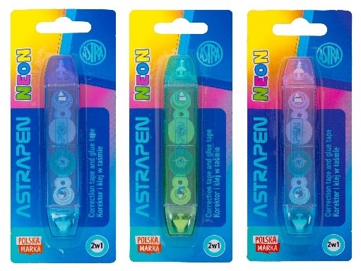 <img src='https://webimage.pl/pics/342/8/d5901137218342.jpg' style='height:440px' /> Korektor i klej w taśmie 2w1 - Neon Line, 1 szt.