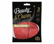 Balony Beauty&Charm platynowe j.czerwone 61cm 2szt