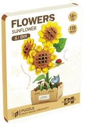 Drewniane kwiatki 3D - Słoneczniki, 116el.