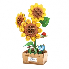 Drewniane kwiatki 3D - Słoneczniki, 116el.