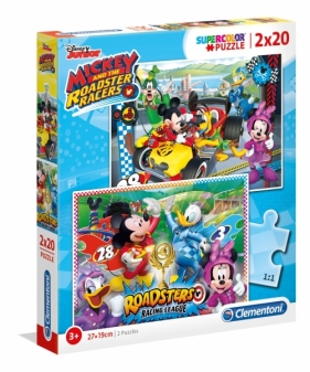 Puzzle SuperColor 2x20: Myszka Mickey - Raźni rajdowcy (07034)
