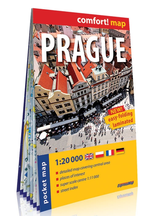 Praga (Prague) kieszonkowy laminowany plan miasta 1:20 000