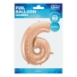 Balon foliowy Godan różowo-złoty cyfra 6, 114 cm (hs-c45rz6)