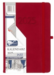 Kalendarz 2025 A5 tygodniowy Jazz czerwony