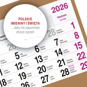 Kalendarz trójdzielny mały - Pies