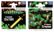 Kredki woskowe 12 kolorów - Pixel Game, 1 opakowanie