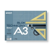 Blok techniczny biały - Premium, A3/10 arkuszy