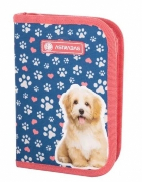 Piórnik pojedynczy 2 klapki bez wyp. Cute Puppy