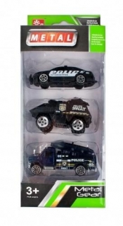 Auta policyjne metalowe 8cm 3el