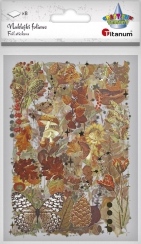 Naklejki foliowe 8 plansz liście, grzyby, szyszki