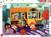 Puzzle ramkowe 15 SuperColor The School Bus mix wzorów (22234)