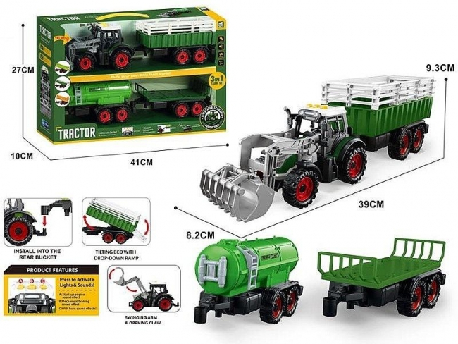 Traktor z przyczepą 41x27x10cm