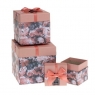 Pudełko prezentowe 3szt z kokardą Kwiaty