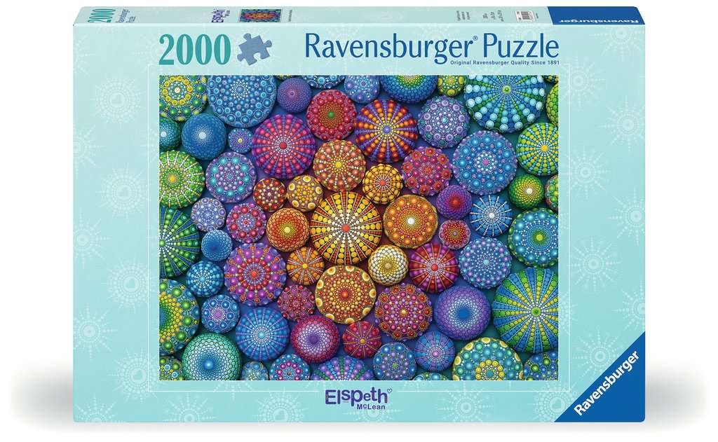<img src='https://webimage.pl/pics/347/1/d171341.jpg' style='height:440px' /> Ravensburger, Puzzle 2000: Tęczowe mandale (17134)