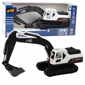 Koparka gąsienicowa metalowa biała