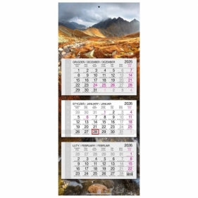 Kalendarz 2026 trójdzielny główka płaska Tatry